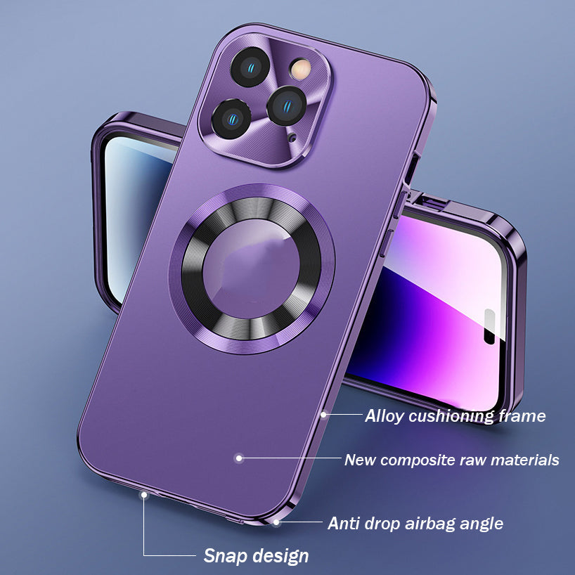 Dubbelsidigt magnetiskt telefonskal med elektropläterat glas